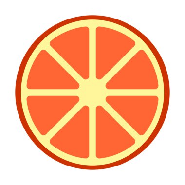 Greyfurt dilimi resmi. Vektör illüstrasyonu.