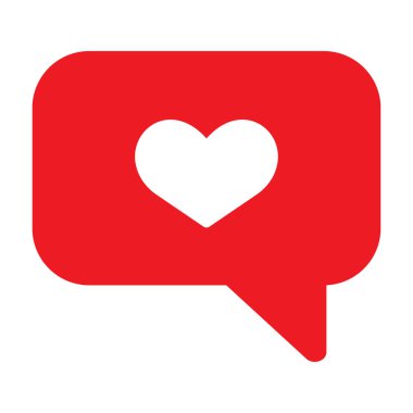 İllüstrasyon mesaj kalbi. Aşk mektubu. Kırmızı kalp.