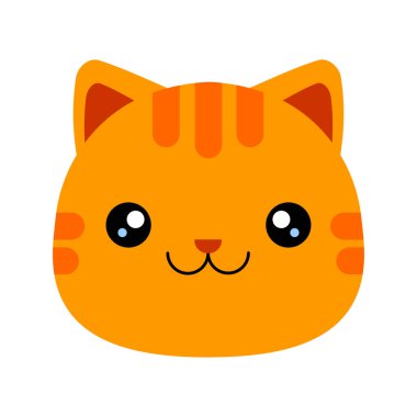 Zencefilli turuncu tekir kedinin çizgi film başı. Vektör illüstrasyonu.