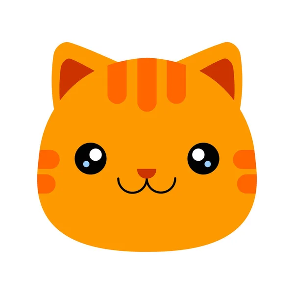 Cartoon Head Ginger Orange Tabby Cat Vector Illustration — Wektor stockowy