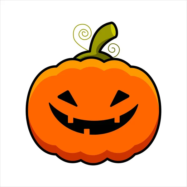 Halloween Illustration Vector Orange Pumpkin Smile — Image vectorielle