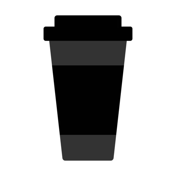 Flat Illustration Cardboard Black Coffee Cup Vector Image —  Vetores de Stock