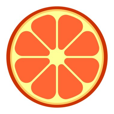 Greyfurt dilimi resmi. Vektör illüstrasyonu