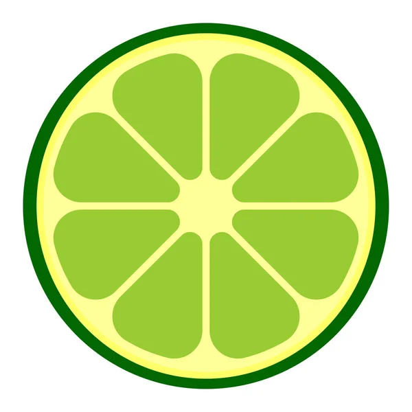 Simple Flat Illustration Lime Slice Vector Icon — Stockový vektor