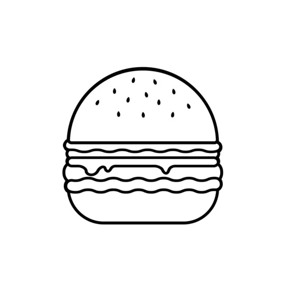 Outline Image Burger Vector Illustration — стоковый вектор