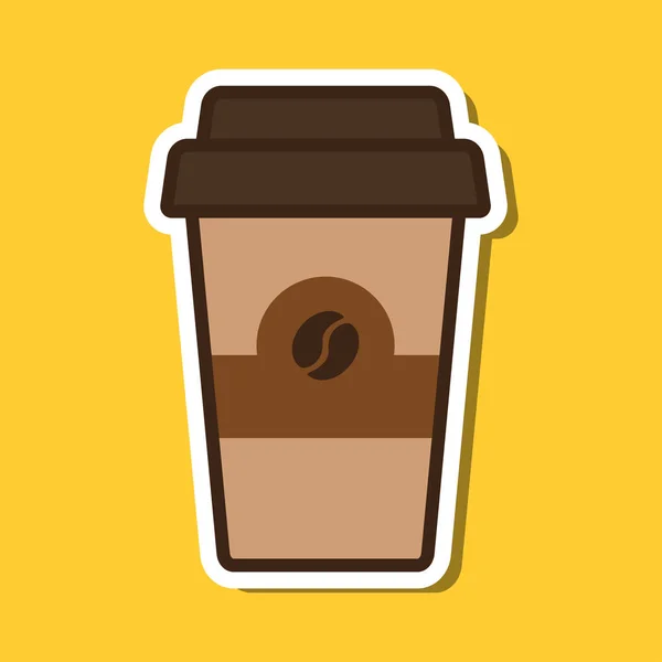 Illustration Brown Coffee Glass Lid Coffee Bean Logo Vector Illustration —  Vetores de Stock
