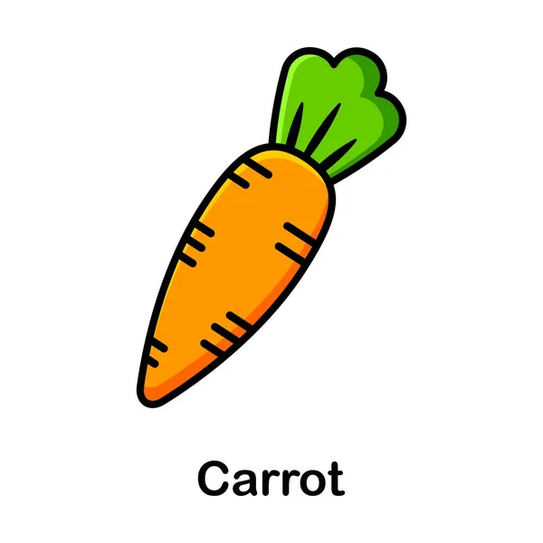 Illustration Einer Möhre Cartoon Stil Orangenreife Karotten Mit Grünen Spitzen — Stockvektor