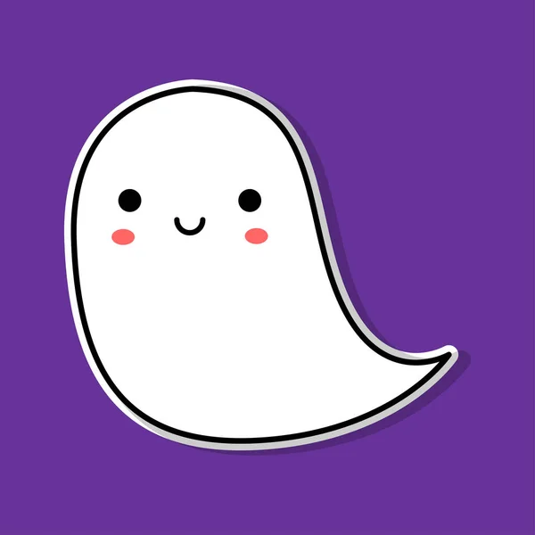 Ghost Sticker Purple Background Vector Illustration — Stockvector