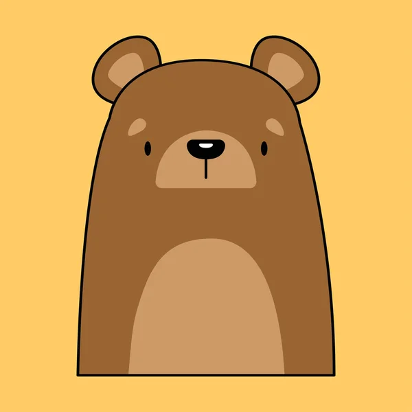 Simple Flat Illustration Brown Bear Vector Image — Stockvektor
