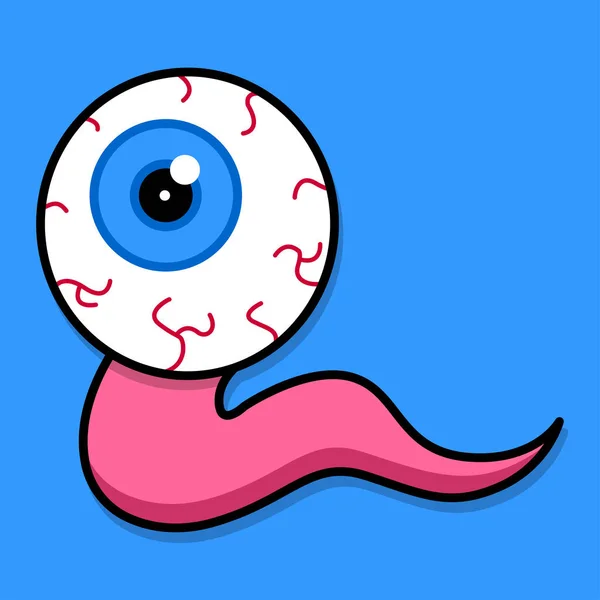 Blue Eye Crawls Slug Eye Image Halloween Vector Illustration — Stock vektor