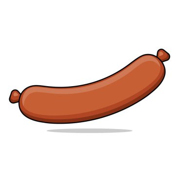 Vector illustration of a sausage. Isolated image of a sausage on a white background.