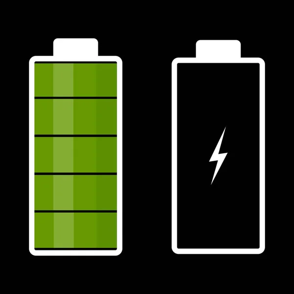 Illustration Comparing Full Low Battery Vector Image — Stockvektor