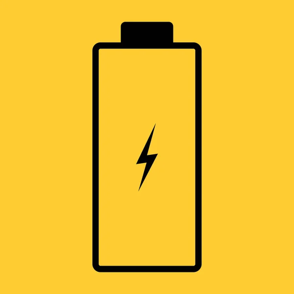 Geen Batterij Illustratie Zwart Met Gele Kleuren Vectorpictogram — Stockvector