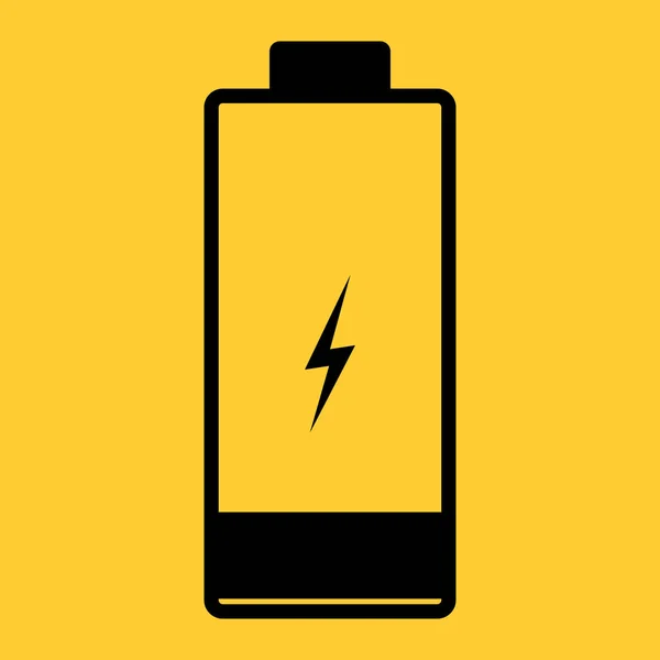 Geen Batterij Illustratie Zwart Met Gele Kleuren Vectorpictogram — Stockvector