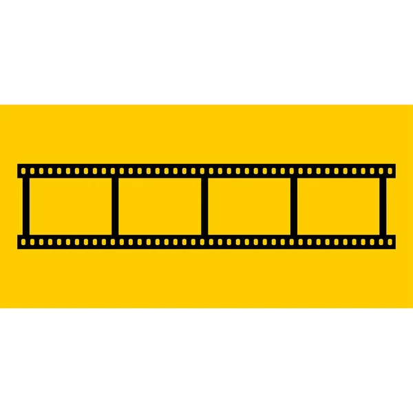 Filmbild Schwarzer Film Auf Gelbem Hintergrund Vektorillustration — Stockvektor