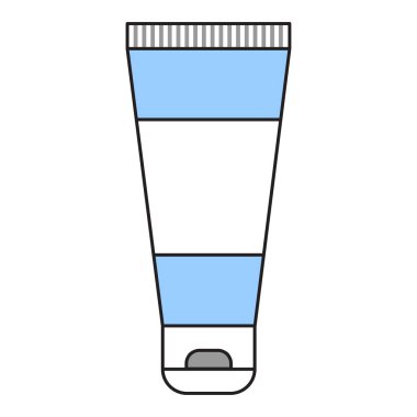 Bir krem tüpünün basit düz bir çizimi. Çevre ambalajı. Vektör illüstrasyonu.