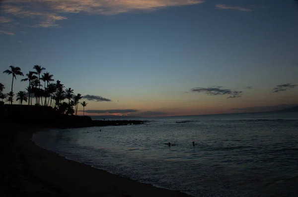 Pôr Sol Praia Lahaina Maui — Fotografia de Stock