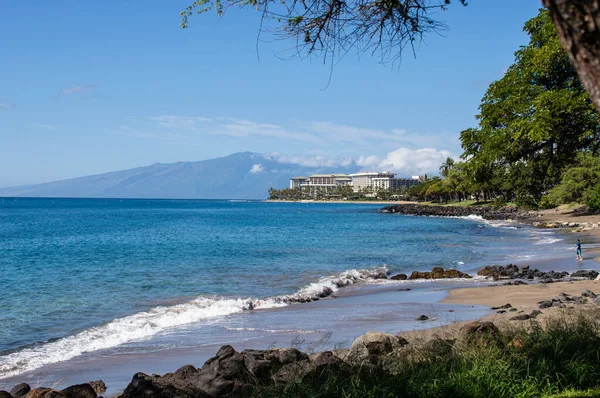 Cena Praia Final Janeiro 2022 Maui Hawaii — Fotografia de Stock