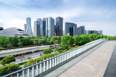Hangzhou Qianjiang New City under the blue sky