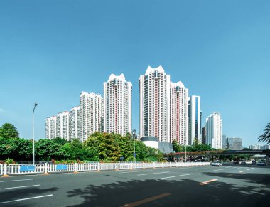 Guiyang, Çin 'deki modern gökdelenler..