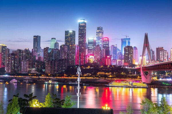 Prosperous night scene of Chongqing CBD New District