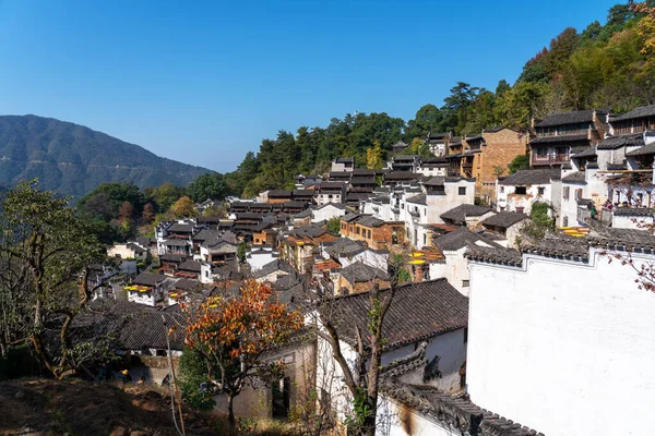 Landscape of Wuyuan County with Yellow oilseed rape field and Blooming canola flowers in spring. It nears Yellow Mountain. It's very quiet. People refer it to as the most beautiful village of China.