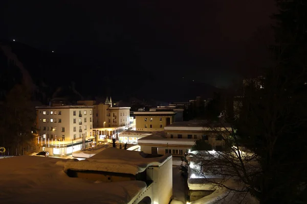 Davos Bei Nacht Davos Night Davos — Zdjęcie stockowe