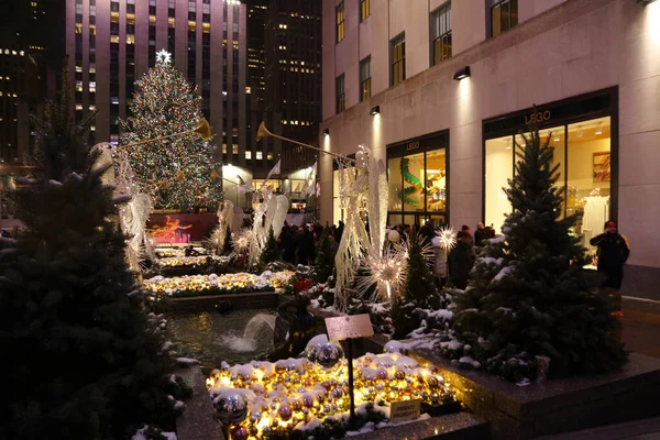 New York Rockefeller Plaza Weihnachten New York Rockefeller Plaza Christmas — стоковое фото