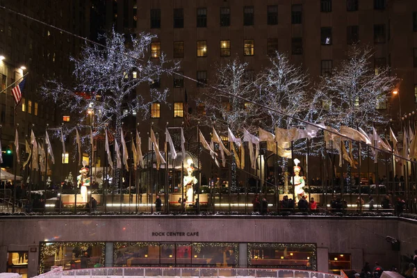 New York Rockefeller Plaza Weihnachten New York Rockefeller Plaza Christmas — 图库照片