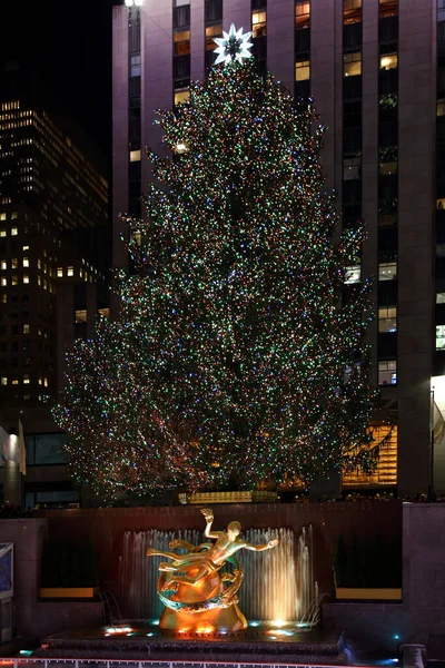 New York Rockefeller Plaza Weihnachten New York Rockefeller Plaza Christmas — 图库照片