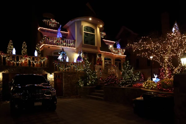 New York Weihnachten Dyker Heights New York Christmas Dyker Heights — Fotografia de Stock