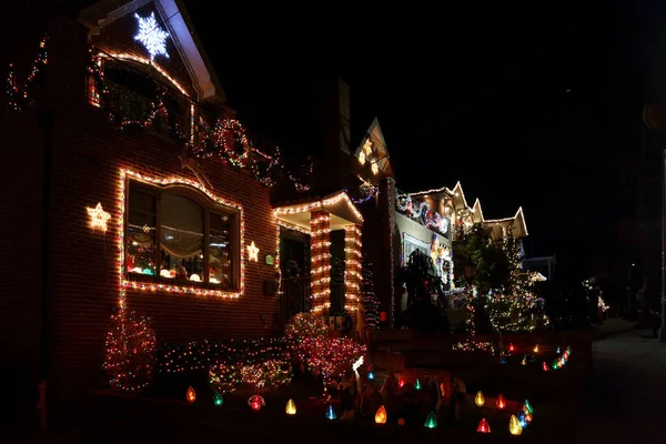 New York Weihnachten Dyker Heights New York Christmas Dyker Heights — Foto Stock