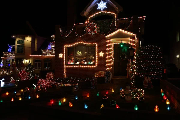 New York Weihnachten Dyker Heights New York Christmas Dyker Heights — Fotografia de Stock