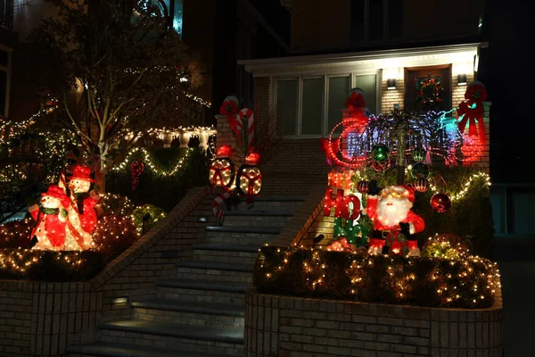 New York Weihnachten Dyker Heights New York Christmas Dyker Heights — Foto Stock