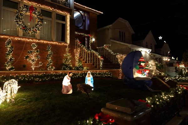 New York Weihnachten Dyker Heights New York Christmas Dyker Heights — Foto Stock