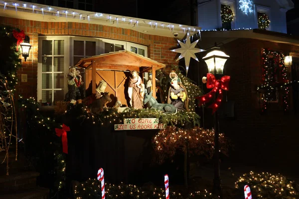 New York Weihnachten Dyker Heights New York Christmas Dyker Heights — Fotografia de Stock