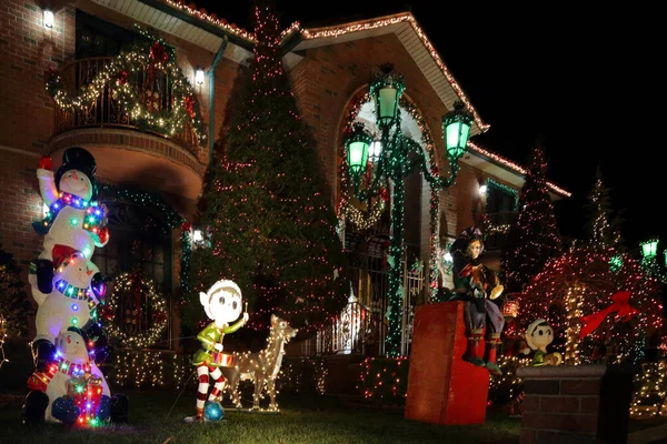 New York Weihnachten Dyker Heights New York Christmas Dyker Heights — Fotografia de Stock