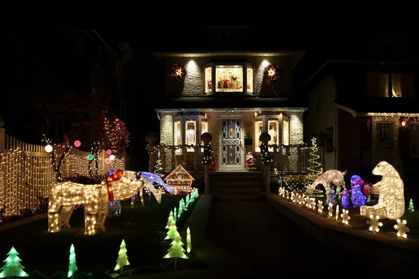 New York Weihnachten Dyker Heights New York Christmas Dyker Heights — Foto Stock