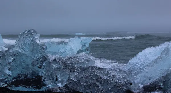 Glacial Laguna Islandia Tempat Wisata Islandia Gletser Arktik Lautan Gletser — Stok Foto