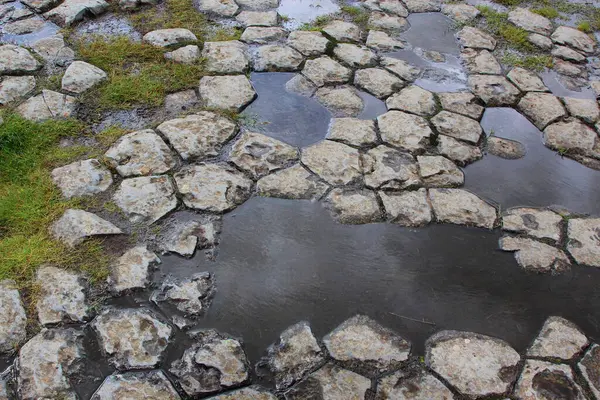 Church Floor Kirkjuglf Southern Iceland Stunning Site Natural Columnar Basalt — Stock Photo, Image