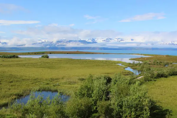 Naturlandskap Vid Skjalfandi Bay Med Flateyjarskagi Island — Stockfoto