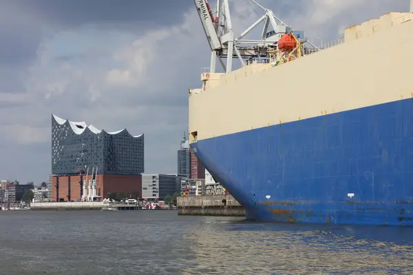Hamburg Elbphilharmonie Modern Buildings Boat Harbor Tour — Stock Photo, Image