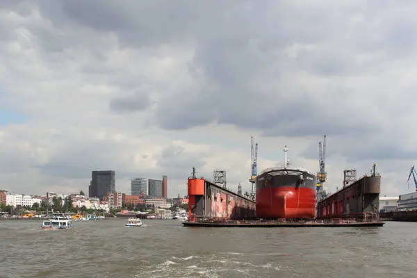 Tyskland Hamburg August 2017 Hamn Containerterminal Den Tyska Hamnen Hamburg — Stockfoto