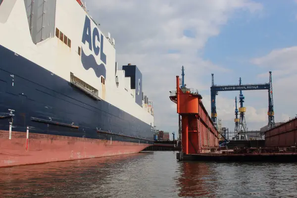 Duitsland Hamburg August 2017 Haven Containerterminal Duitse Haven Van Hamburg — Stockfoto