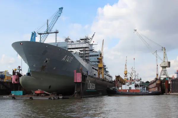 Duitsland Hamburg August 2017 Haven Containerterminal Duitse Haven Van Hamburg — Stockfoto