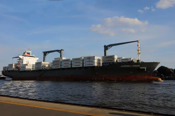 Tyskland Hamburg August 2017 Hamn Containerterminal Den Tyska Hamnen Hamburg — Stockfoto