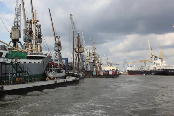 Duitsland Hamburg August 2017 Haven Containerterminal Duitse Haven Van Hamburg — Stockfoto