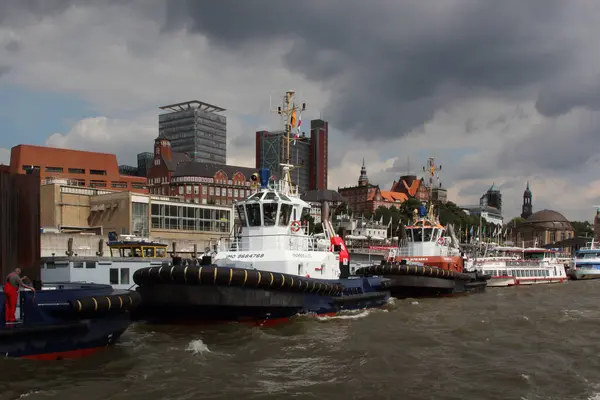 Deutschland Hamburg August 2017 Hafen Containerterminal Hamburger Hafen Mit Liegeplätzen — Stockfoto