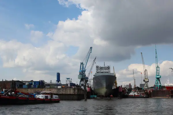 Německo Hamburg August 2017 Přístav Kontejnerový Terminál Německém Přístavu Hamburk — Stock fotografie