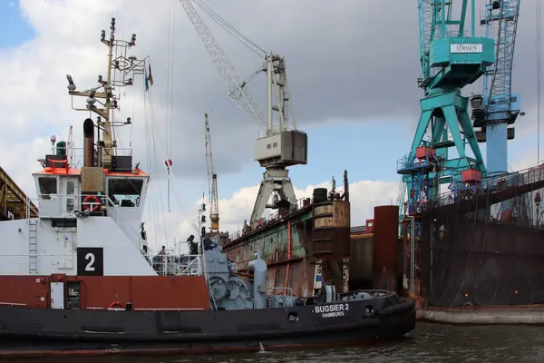 Duitsland Hamburg August 2017 Haven Containerterminal Duitse Haven Van Hamburg — Stockfoto